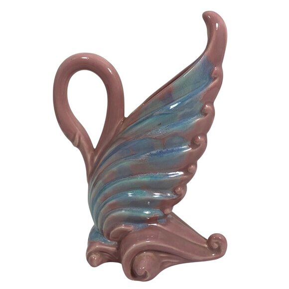 Royal Haeger Early Mauve Agate 9" x 7" Swan Pillow Vase Gorgeous Glazes USA - Picture 6 of 9